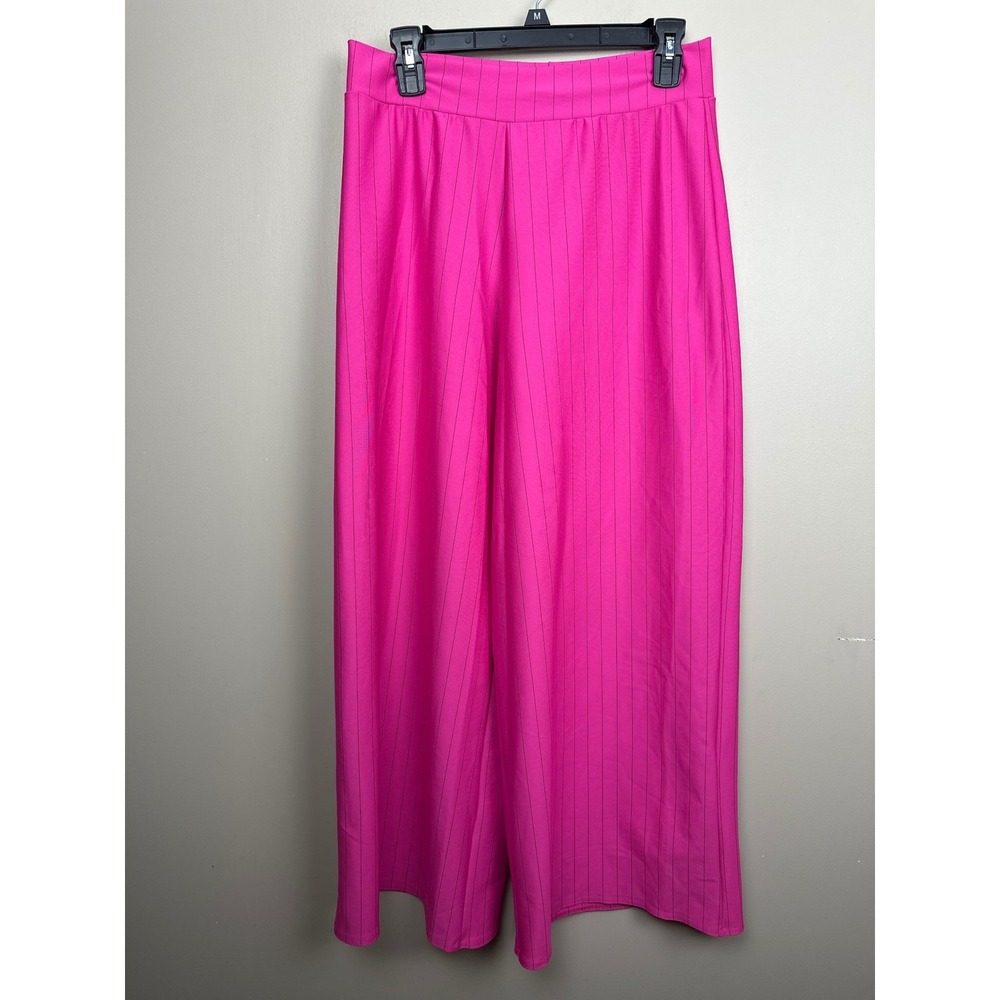 Kelle‎ Hot Pink Pinstripe Wide Leg Dance Pants Large